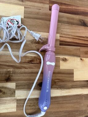 Beachwaver B1 Curling Iron, Pink Purple Ombre Hair Curler, Beach Waves Styler